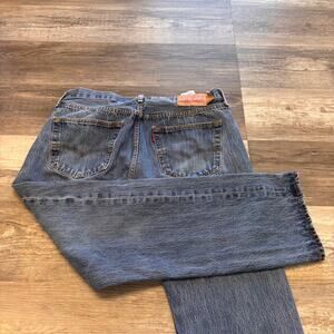 Vintage 90s 501 XX Levis Red Tab Dark Wash Blue Mens 36 Straight Button Fly Jean